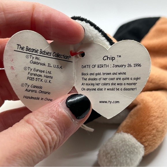 TY Beanie Baby CHIP the Calico Cat 1996 with tags - Picture 6 of 8